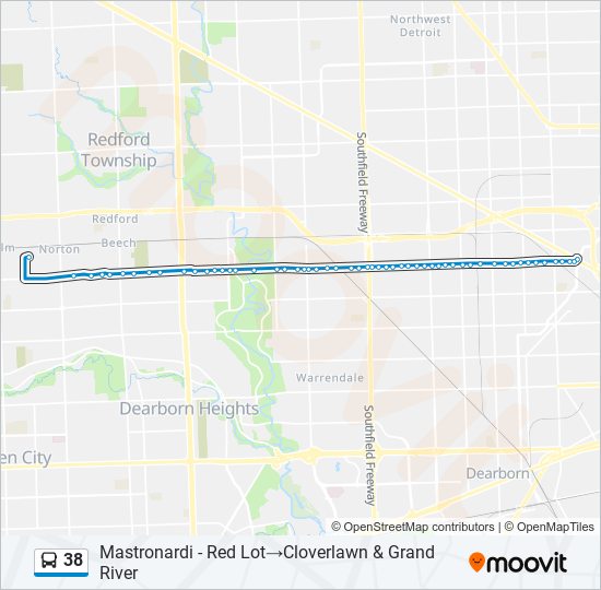 38 Bus Line Map