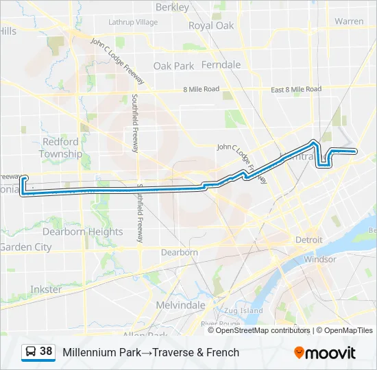 38 Bus Line Map