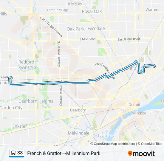 38 Bus Line Map