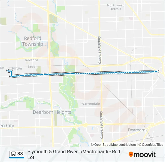 38 Bus Line Map