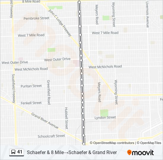 41 Bus Line Map