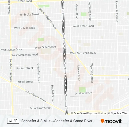 41 Bus Line Map