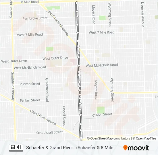 41 Bus Line Map