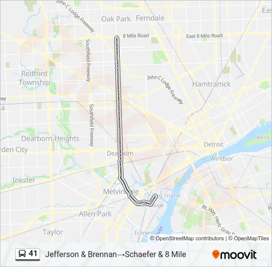 41 Bus Line Map