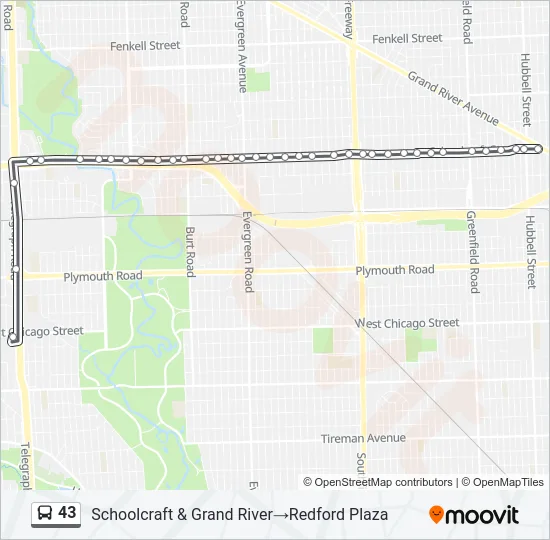 43 Bus Line Map