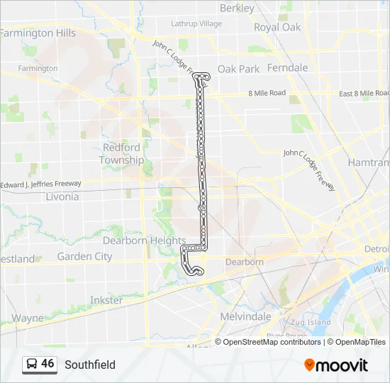46 Bus Line Map