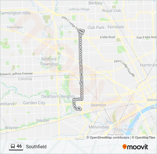 46 Bus Line Map