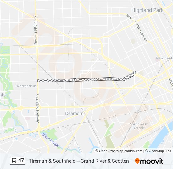 47 Bus Line Map