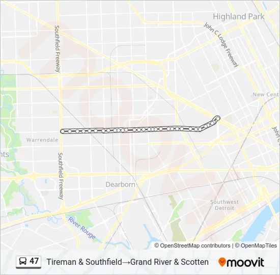 47 Bus Line Map