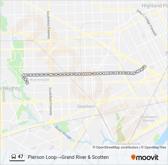 47 Bus Line Map