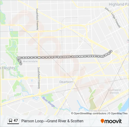 47 Bus Line Map