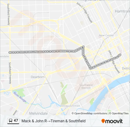 47 Bus Line Map
