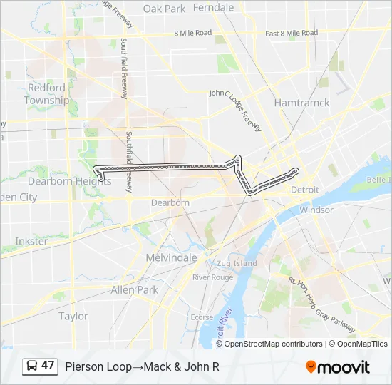 47 Bus Line Map