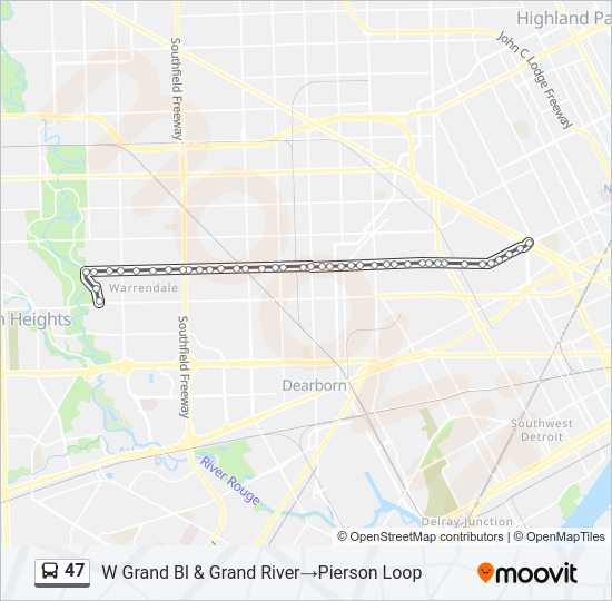 47 Bus Line Map