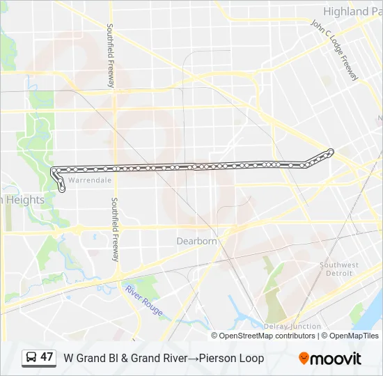 47 Bus Line Map