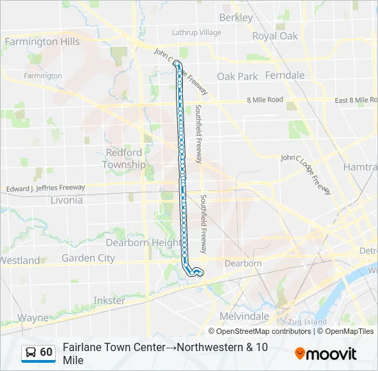 60 Bus Line Map