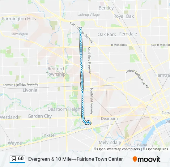 60 Bus Line Map