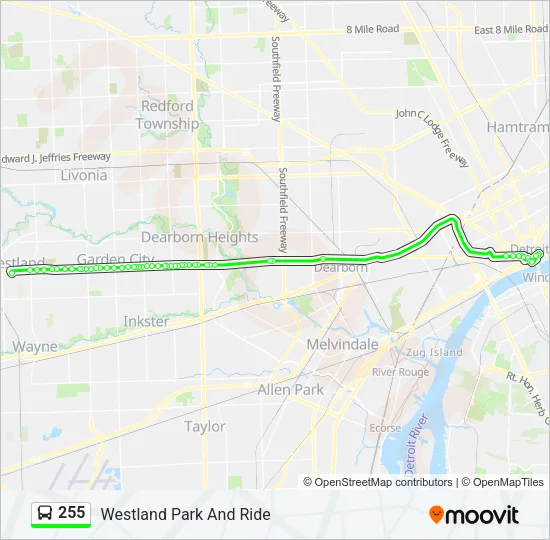 255 Bus Line Map