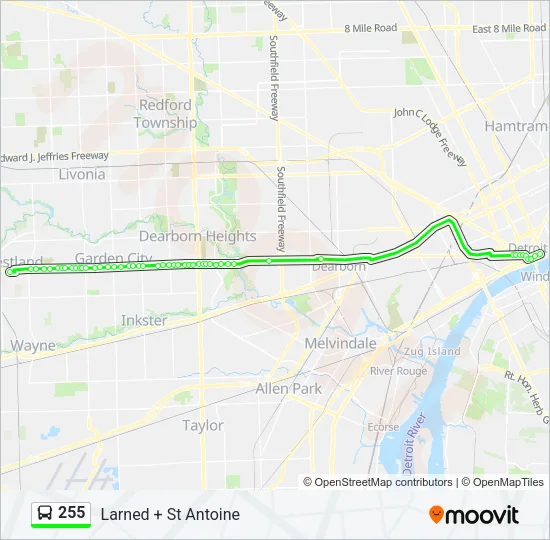 255 Bus Line Map