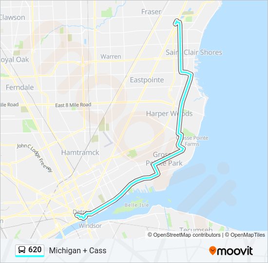 620 bus Line Map