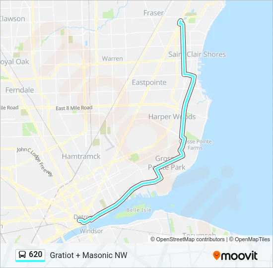 620 Bus Line Map