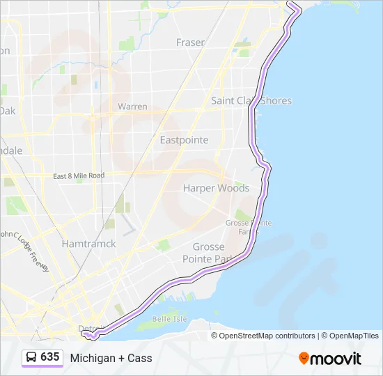 635 Bus Line Map