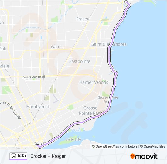 635 bus Line Map