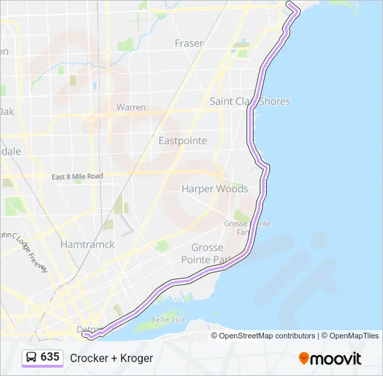 635 Bus Line Map