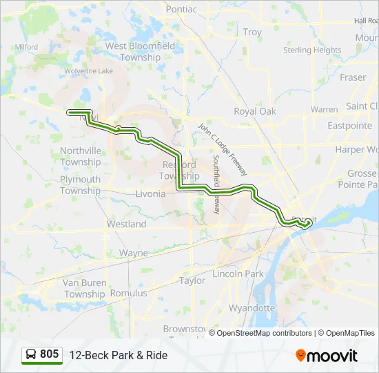 805 Bus Line Map