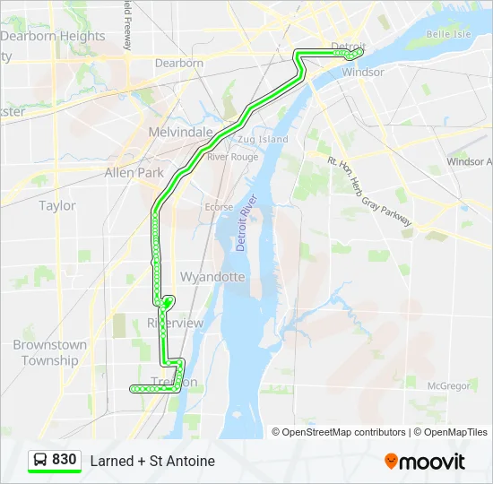 830 Bus Line Map