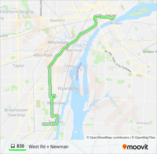 830 Bus Line Map