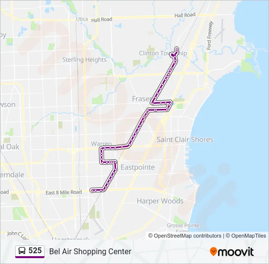 525 Bus Line Map