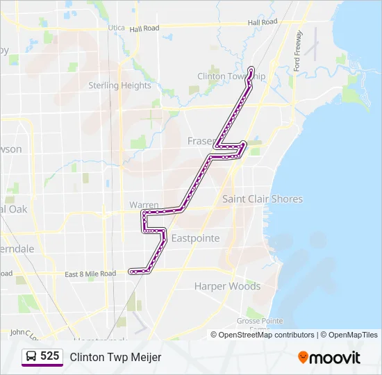 525 Bus Line Map