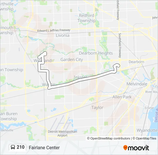 210 Bus Line Map