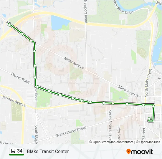 34 Bus Line Map