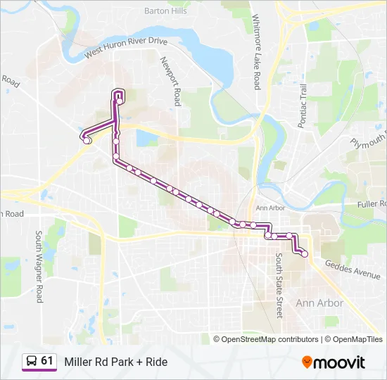61 Bus Line Map