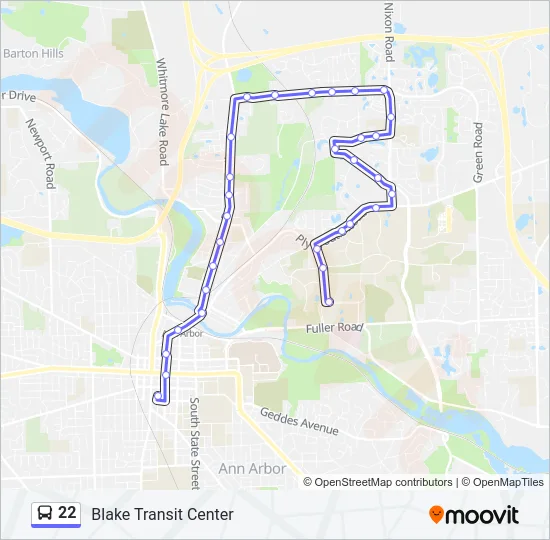22 Bus Line Map