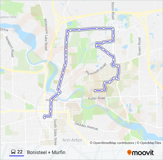 22 Bus Line Map
