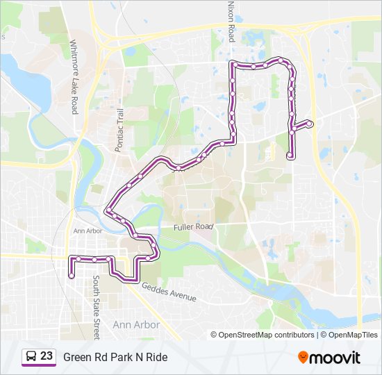 23 bus Line Map