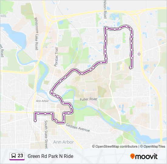 23 bus Line Map