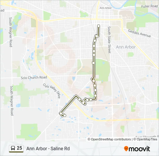 25 Bus Line Map