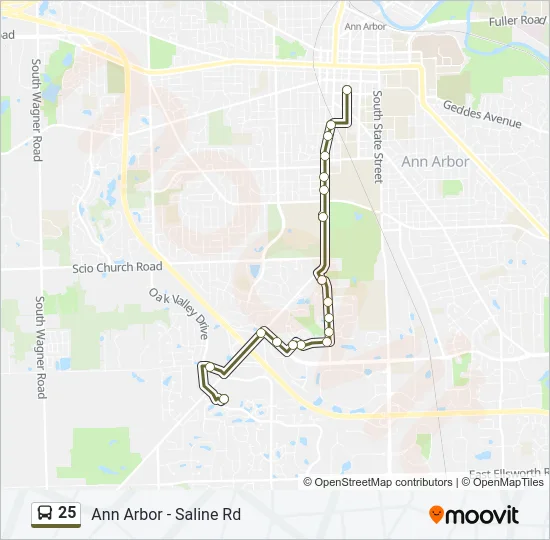 25 Bus Line Map