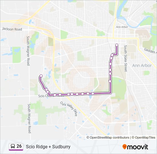 26 bus Line Map