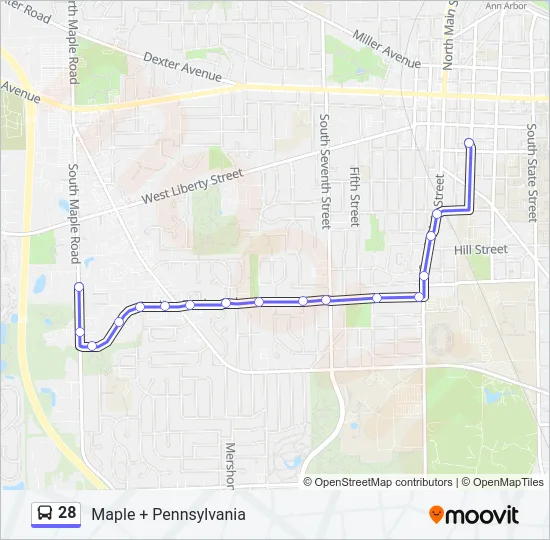 28 Bus Line Map