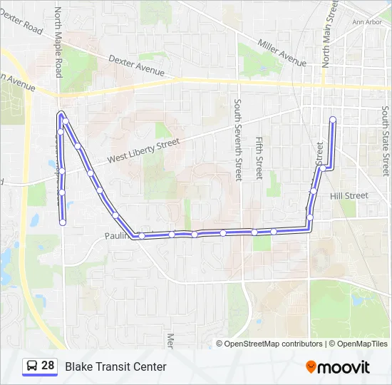 28 Bus Line Map