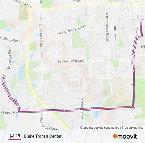 29 Bus Line Map