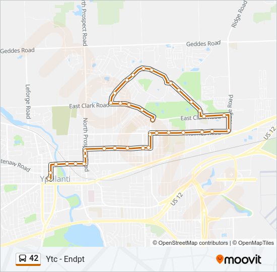 42 bus Line Map