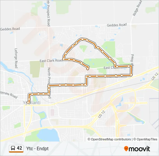 42 Bus Line Map