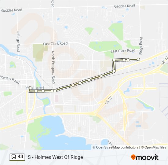 43 bus Line Map