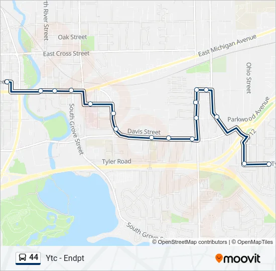 44 Bus Line Map